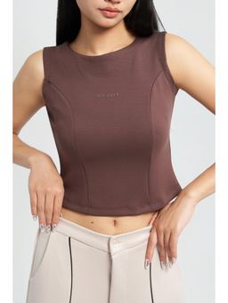 Off Duty India - Sculpt And Flare Cloud Top - Brown