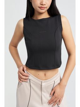 Off Duty India - Sculpt And Flare Cloud Top - Black
