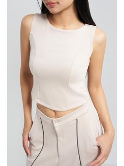 Off Duty India - Sculpt And Flare Cloud Top - Beige