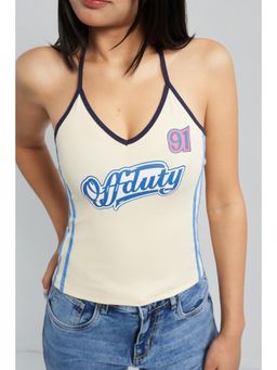 Off Duty India - Era Tie Up Halter Top - Butter Yellow