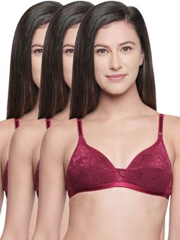 Bodycare - Cotton Lightly Padded Non Wired T-Shirt Bra (Pack of 3)
