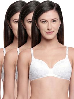 Bodycare - Cotton Lightly Padded Non Wired T-Shirt Bra (Pack of 3)