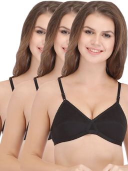 Bodycare - 100% Cotton Padded Non Wired T-Shirt Bra (Pack of 3)