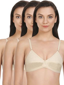 Bodycare - 100% Cotton Padded Non Wired T-Shirt Bra (Pack of 3)