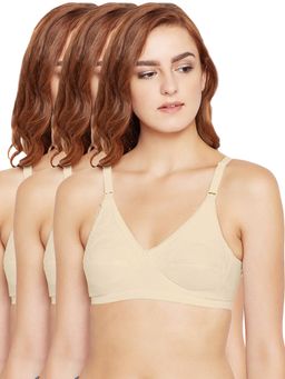 Bodycare - 100% Cotton Non Padded Non Wired Feeding Bra (Pack of 3)