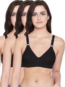 Bodycare - 100% Cotton Non Padded Non Wired Regular Bra (Pack of 3)