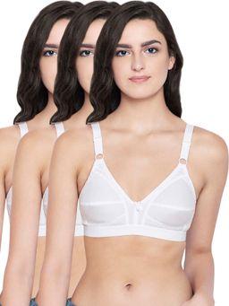 Bodycare - 100% Cotton Non Padded Non Wired Regular Bra (Pack of 3)