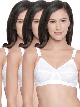 Bodycare - 100% Cotton Lightly Padded Non Wired T-Shirt Bra (Pack of 3)