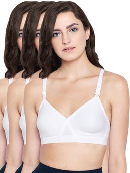 Bodycare - 100% Cotton Non Padded Non Wired Seamless Bra (Pack of 3)