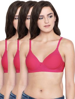 Bodycare - Cotton Spandex Padded Non Wired T-Shirt Bra (Pack of 3)