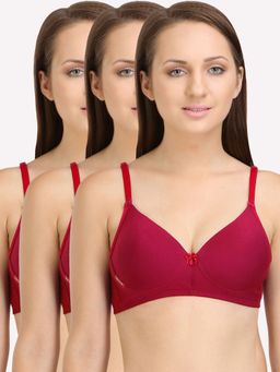 Bodycare - Cotton Spandex Padded Non Wired T-Shirt Bra (Pack of 3)