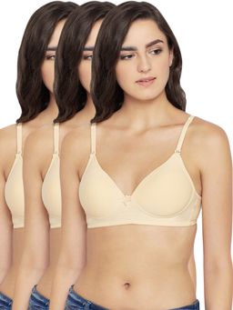 Bodycare - Cotton Spandex Padded Non Wired T-Shirt Bra (Pack of 3)