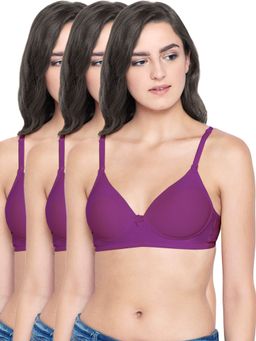 Bodycare - Cotton Spandex Padded Non Wired T-Shirt Bra (Pack of 3)