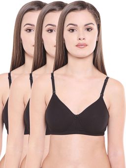 Bodycare - Cotton Spandex Lightly Padded Non Wired Seamless Cup Bra (Pack of 3)