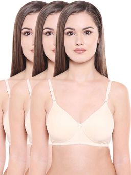 Bodycare - Cotton Spandex Lightly Padded Non Wired Seamless Cup Bra (Pack of 3)