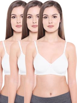 Bodycare - Cotton Spandex Lightly Padded Non Wired Seamless Cup Bra (Pack of 3)