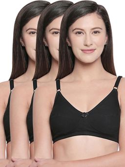 Bodycare - Cotton Spandex Non Padded Non Wired Perfect Coverage Bra (Pack of 3)