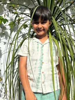 Kids of Greendeer - Kids Cotton Resort Collar Shirt Sea Weed