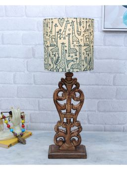 Homesake - Antique Sculptural Wood Table Lamp Savannah