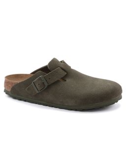 Birkenstock - Boston Green Suede Leather Narrow Width Unisex Clogs