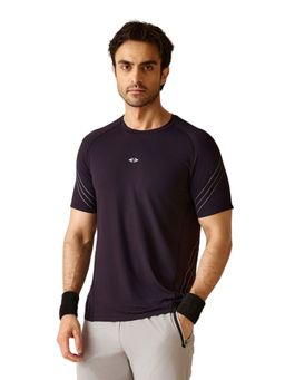STRCH - Men Black Nylon Regular Performance T-Shirt