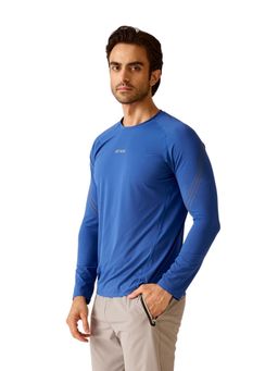 STRCH - Men Blue Nylon Full sleeve High Performance T-Shirt