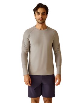 STRCH - Men Grey Nylon Full sleeve High Performance T-Shirt