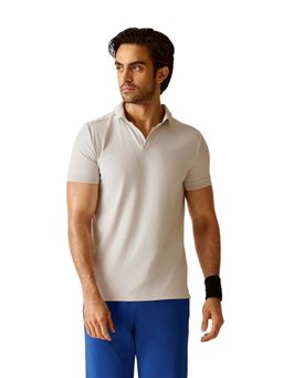 STRCH - Men Grey Nylon CoreActive Performance Polo T-Shirt