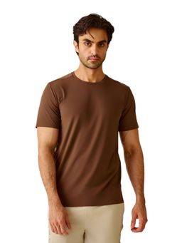 STRCH - Men Brown Nylon Menflex Active Core T-Shirt