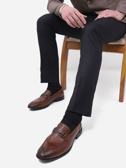 Monte Carlo - Men Brown Solid Slip On Genuine Leather Penny Loafers