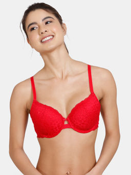 Zivame - Serenade Spring Lush Padded Wired 3/4th Coverage Lace Bra - Ski Patrol