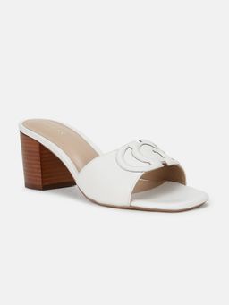Guess - Women White Solid Giulian Sabot Block Hees