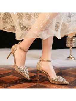OZZARO - Women Gold Shagun Stiletto Heels