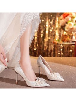 OZZARO - Women Silver Roshan Step Stiletto Heels