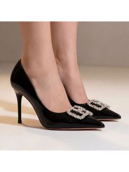 OZZARO - Women Black Regal Edge Stiletto Heels