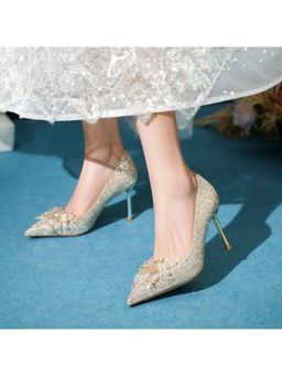 OZZARO - Women Silver Meher Bloom Stiletto Heels