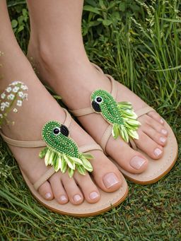 SANDALWALI - Women Bobbi Green Flats