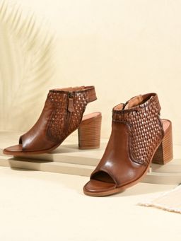 MIORAH - Women Brown Texa Design Block Heels