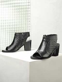 MIORAH - Women Black Trenza Block Heels
