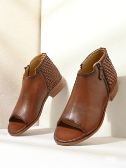 MIORAH - Women Brown Trenza Block Heels