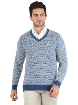 Buy Monte Carlo Men Blue Wool Pullover online
