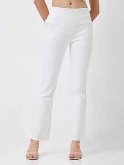 Spykar - Women White Boot Cut High Rise White Casual Pant
