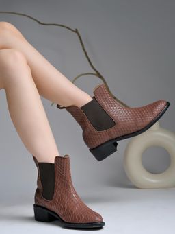 HVNLY by Shoetopia - Womens Fashion Chelsea Boots Brown Boots