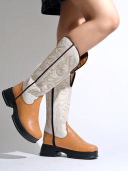 HVNLY by Shoetopia - Luxury Embroidered Long Casual Boots For Women