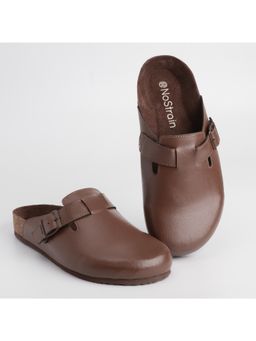 NoStrain - Mens Mule Cork With An Adjustable Buckle - Brown