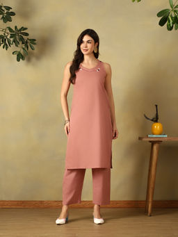 Mamicha - Mauve Tara Solid Kurta and Pant