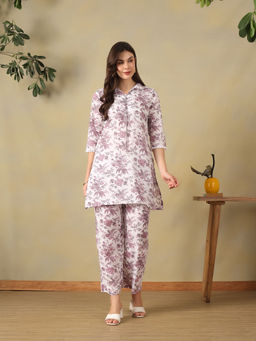 Mamicha - Purple Maitreyi Printed Co-Ord Set