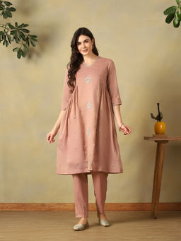 Mamicha - Dusty Rose Sia A-Line Kurta and Pant