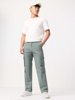 The Souled Store - Men Sage Green Solid Cargo