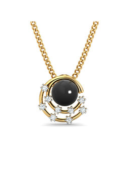 KuberBox - Orbic Onyx Pendant 14K Gold
